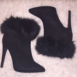 Black high heel boots